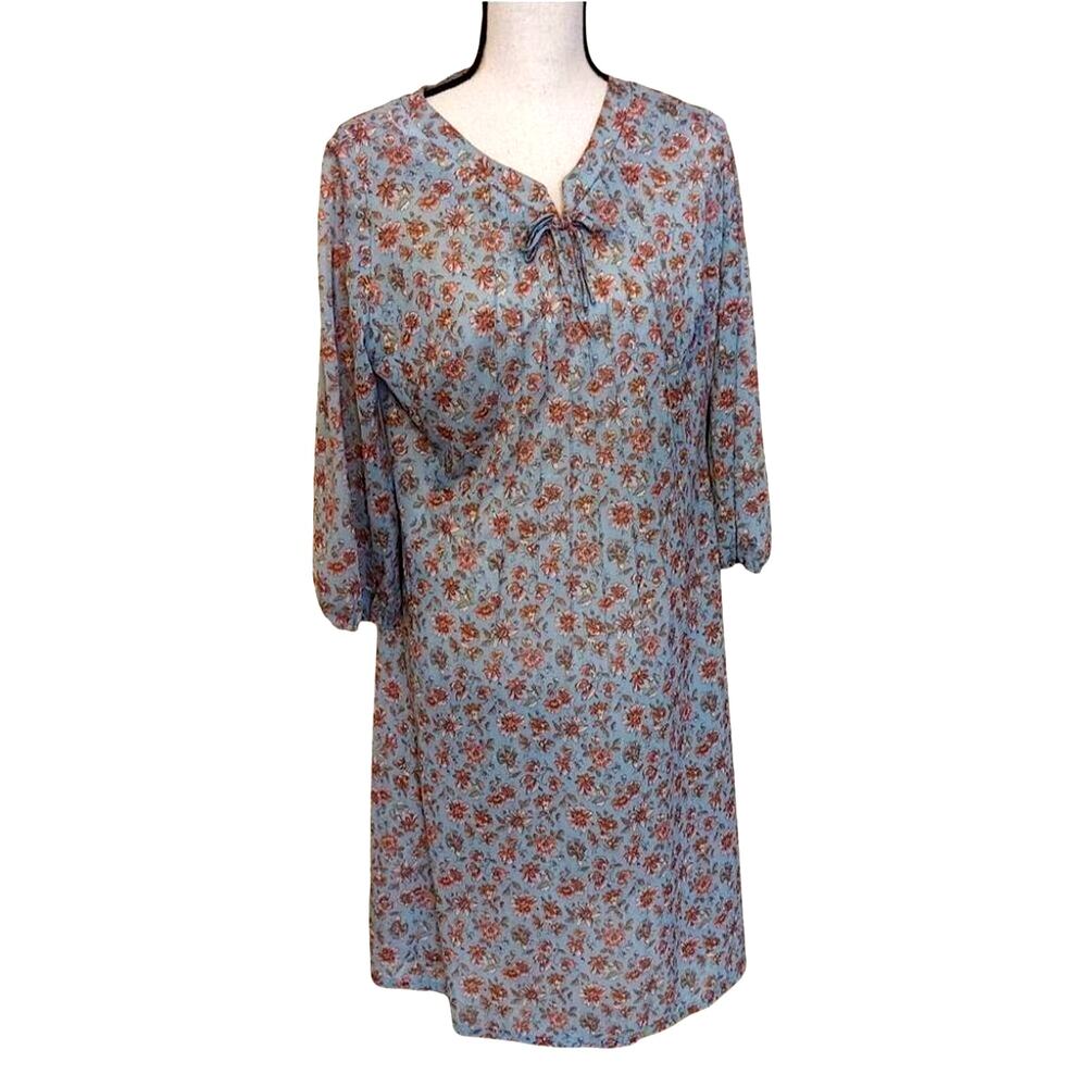 Lady Mendal Cottage Core Floral Night Dress Sheer Thin Floral Vintage Large